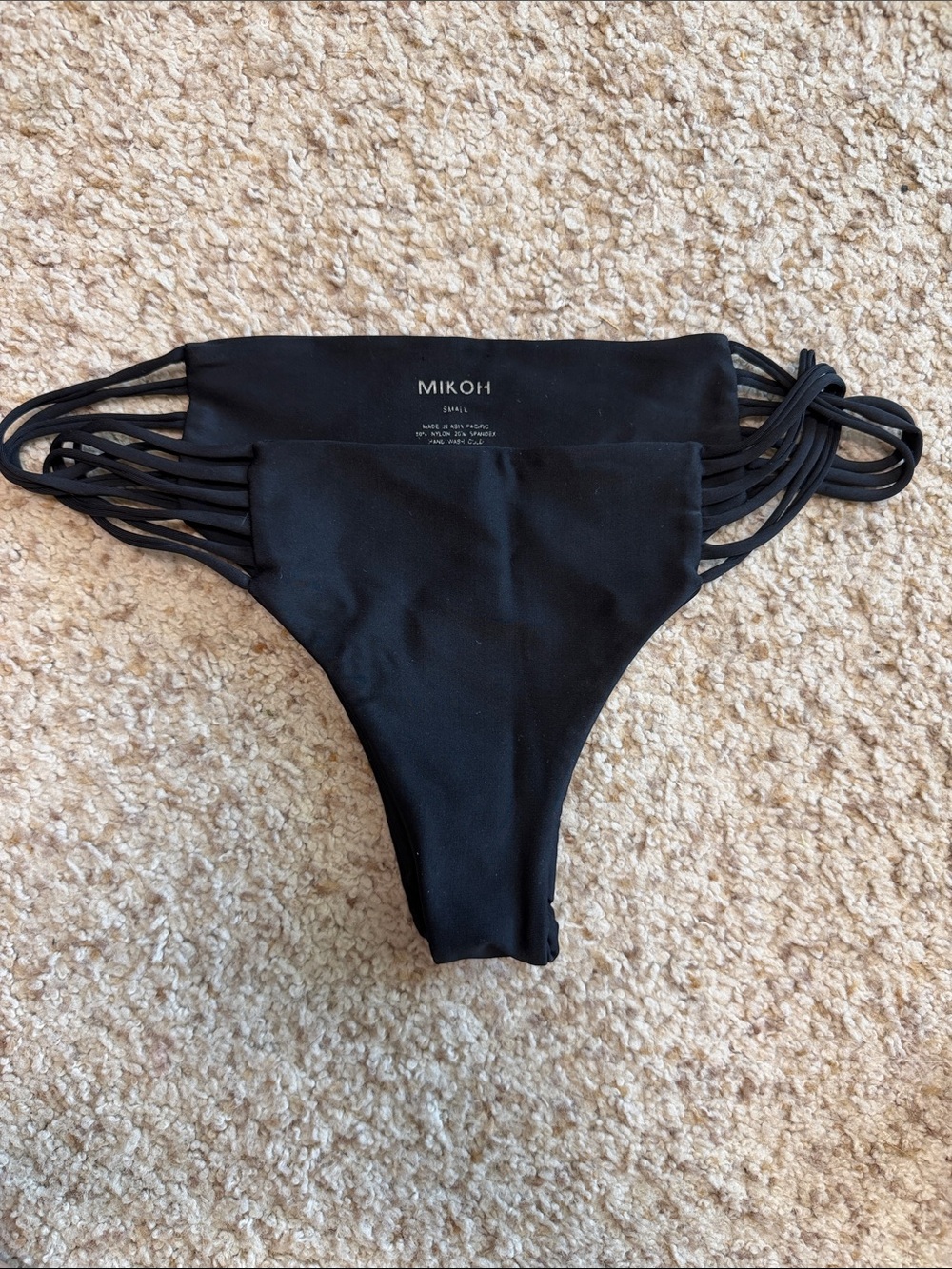 Mikoh Black Bikini Bottom Small Strings